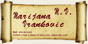 Marijana Vranković vizit kartica